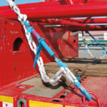 Norma PN-EN 12195-3:2003 Mocowanie ładunków – Bezpieczeństwo – Część 3: Odciągi łańcuchowe określa wymagania, jakie powinny być spełnione przez odciągi łańcuchowe stosowane typowo do zabezpieczania ładunków w transporcie nienormatywnym (fot. K. Biskupska)