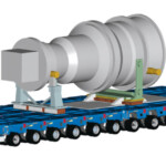 To, jak należy rozmieścić ładunek na pojeździe i jak go później zamocować, określa tzw. plan rozmieszczenia ładunku – w transporcie nienormatywnym może to być skomplikowane i wymagać wiedzy eksperckiej oraz specjalistycznych obliczeń (fot. Broshuis)